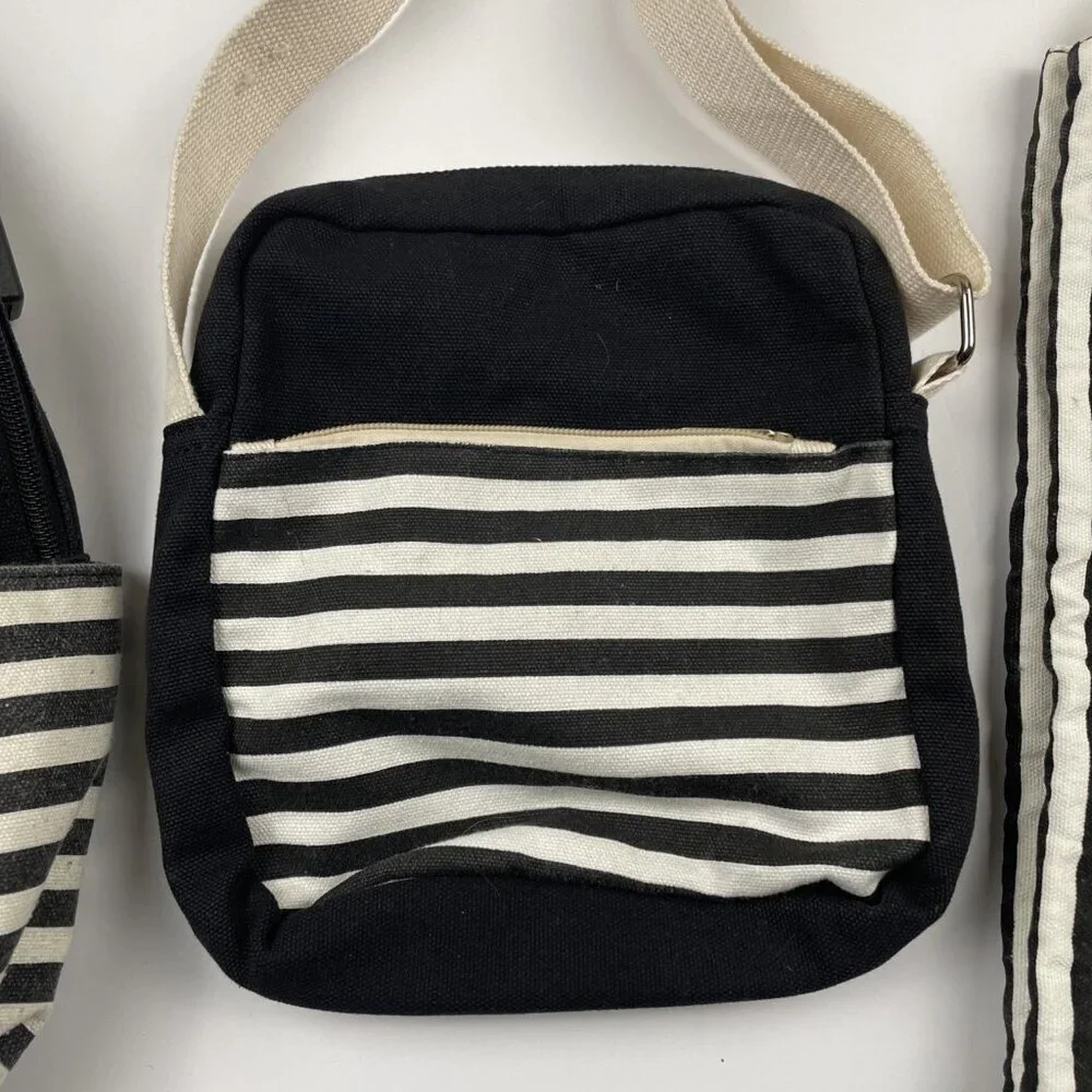 The Idyll of Collie and Golden Retriever 4pc Backpack Bag Travel School Striped